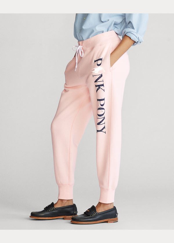 Spodnie Ralph Lauren Pink Pony Fleece Sweatpant Damskie Różowe | YRWQ2130