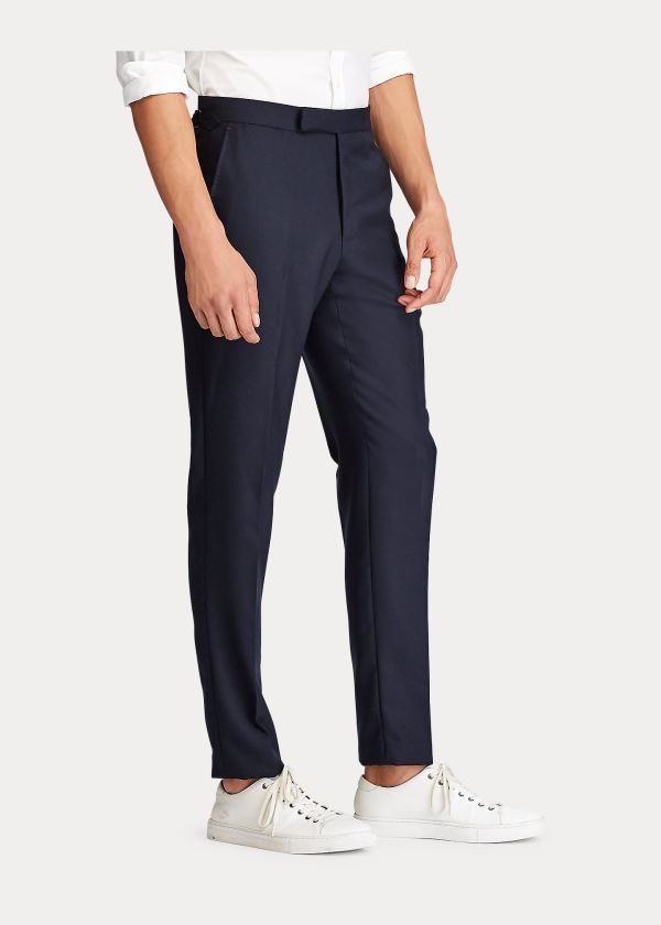 Spodnie Ralph Lauren Polo Traveler Wool Trouser Męskie Granatowe | FMYJ5509