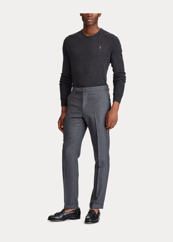 Spodnie Ralph Lauren Polo Traveler Wool Trouser Męskie Szare | KNKC6157