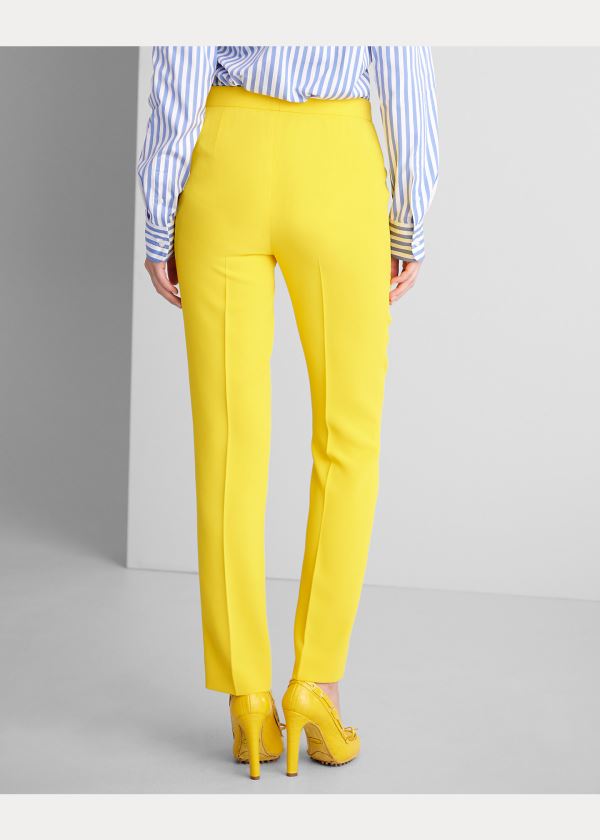 Spodnie Ralph Lauren Seth Cropped Crepe Cady Pant Damskie Żółte | DKOT6160