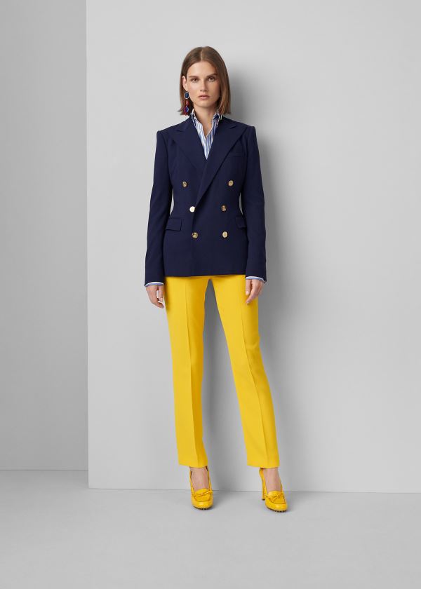 Spodnie Ralph Lauren Seth Cropped Crepe Cady Pant Damskie Żółte | DKOT6160