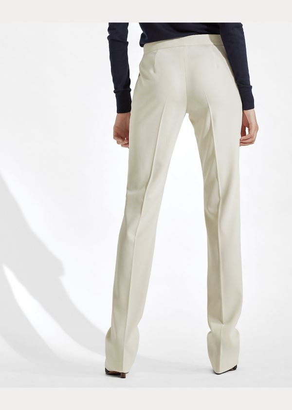 Spodnie Ralph Lauren Seth Wool Gabardine Pant Damskie Głęboka Kremowe | GZCL4924