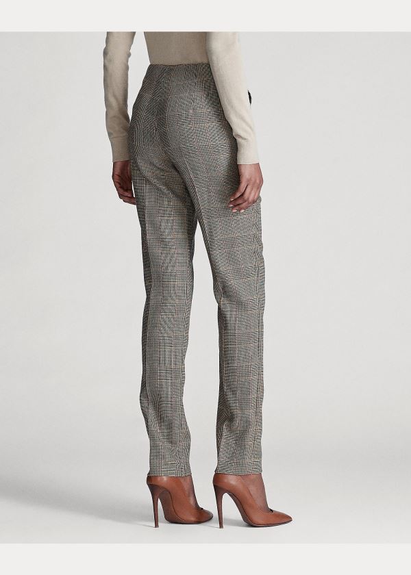 Spodnie Ralph Lauren Simone Glen Plaid Wool Pant Damskie Kolorowe | AFAU4515