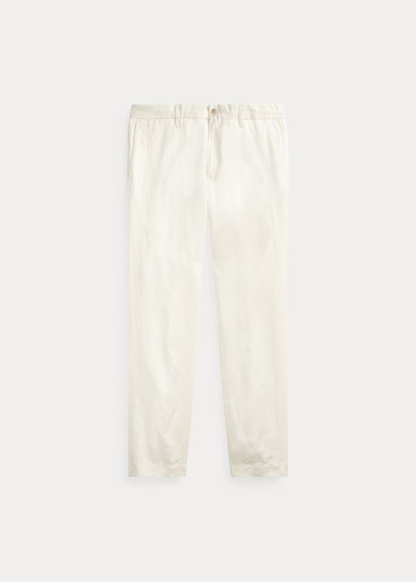 Spodnie Ralph Lauren Slim Fit Linen-Blend Pant Męskie Kremowe | ESQW7072