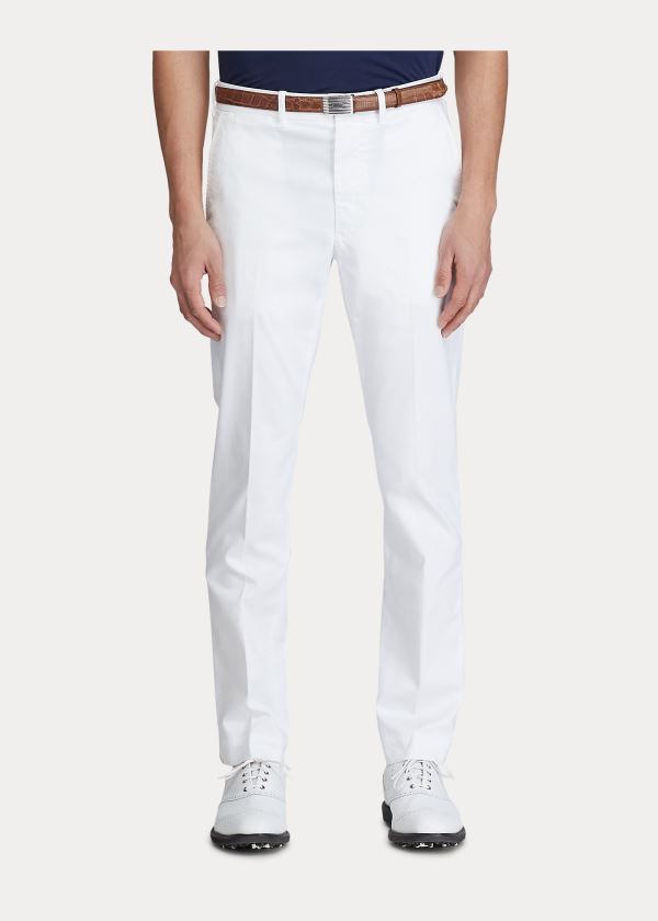 Spodnie Ralph Lauren Slim Fit Stretch Chino Pant Męskie Białe | HTAY2628