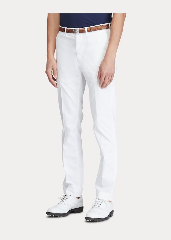 Spodnie Ralph Lauren Slim Fit Stretch Chino Pant Męskie Białe | HTAY2628