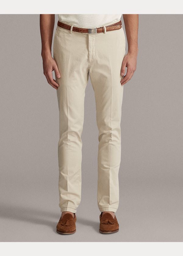 Spodnie Ralph Lauren Slim Fit Stretch Chino Pant Męskie Beżowe | JLIP5693