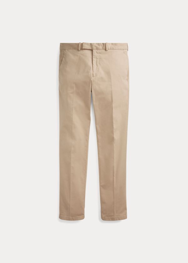 Spodnie Ralph Lauren Slim Fit Stretch Chino Męskie Khaki | WGQK8308