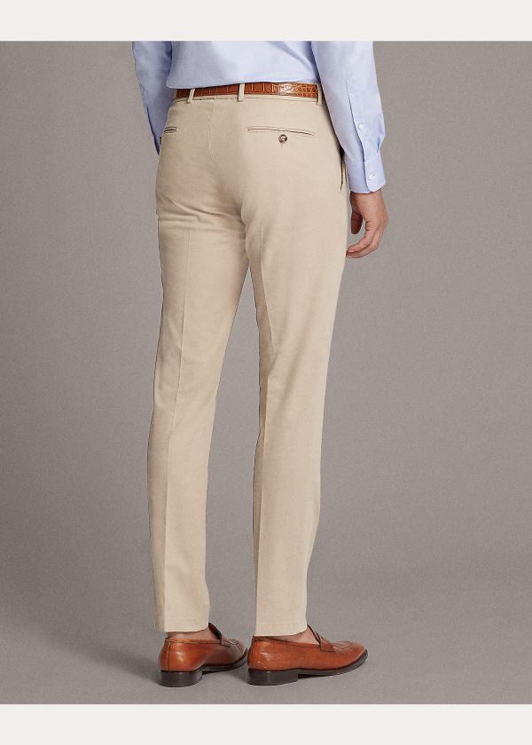 Spodnie Ralph Lauren Slim Fit Stretch Chino Męskie Khaki | WGQK8308