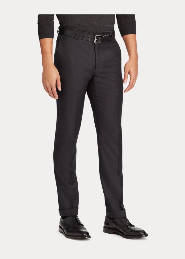 Spodnie Ralph Lauren Slim Fit Wool Twill Trouser Męskie Jasny Szare | INUC2784