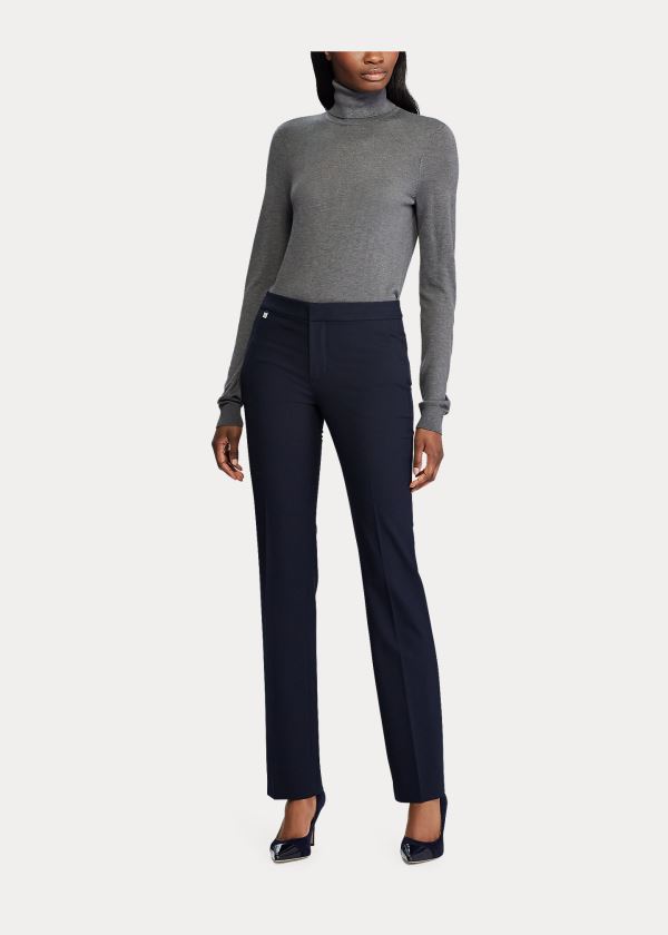 Spodnie Ralph Lauren Straight-Leg Pant Damskie Granatowe | QCUG3744