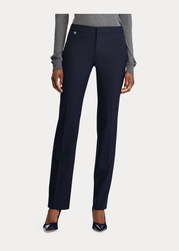 Spodnie Ralph Lauren Straight-Leg Pant Damskie Granatowe | QCUG3744