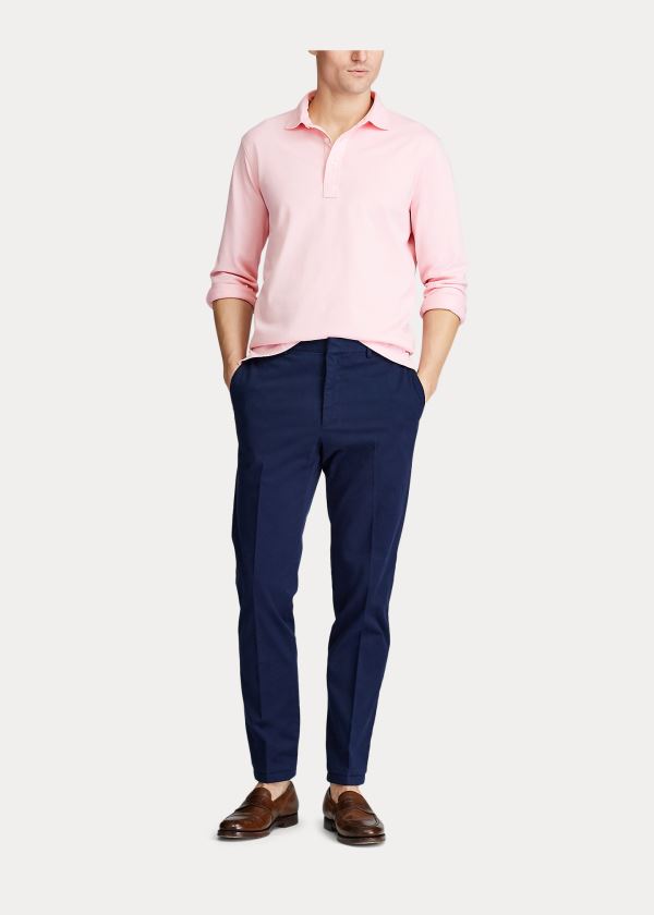 Spodnie Ralph Lauren Stretch Chino Suit Trouser Męskie Głęboka Granatowe | NXBF0648