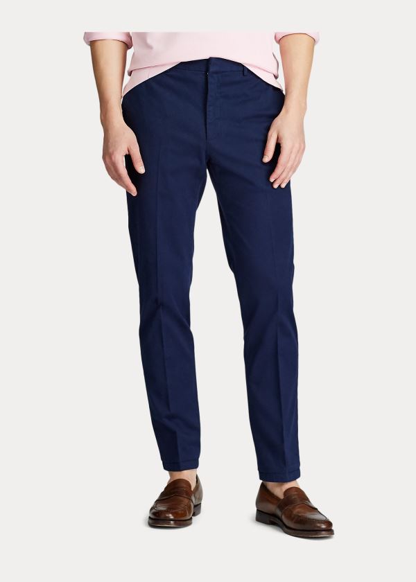 Spodnie Ralph Lauren Stretch Chino Suit Trouser Męskie Głęboka Granatowe | NXBF0648