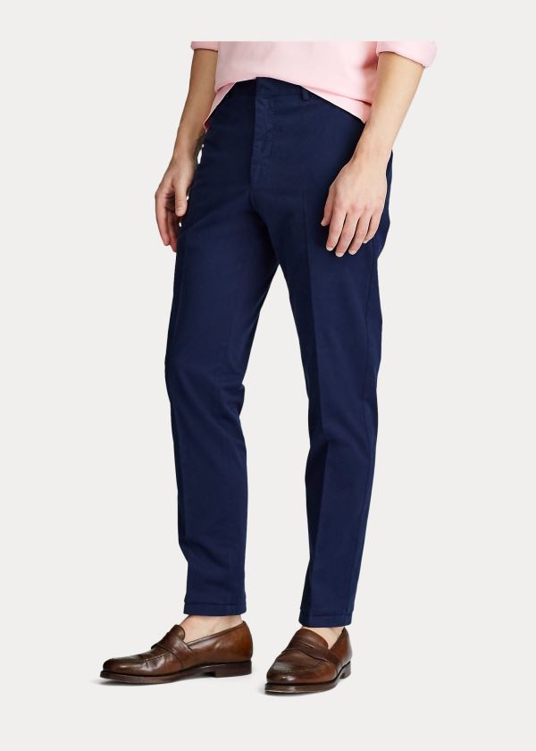 Spodnie Ralph Lauren Stretch Chino Suit Trouser Męskie Głęboka Granatowe | NXBF0648