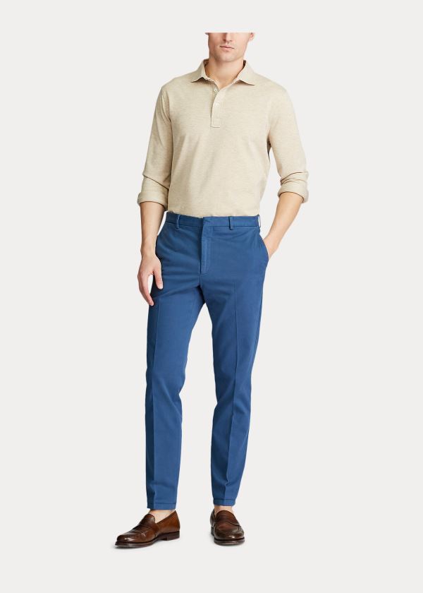 Spodnie Ralph Lauren Stretch Chino Suit Trouser Męskie Niebieskie | BBHP8140