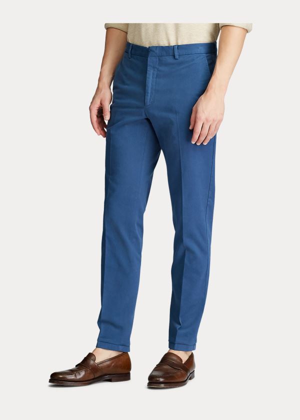 Spodnie Ralph Lauren Stretch Chino Suit Trouser Męskie Niebieskie | BBHP8140