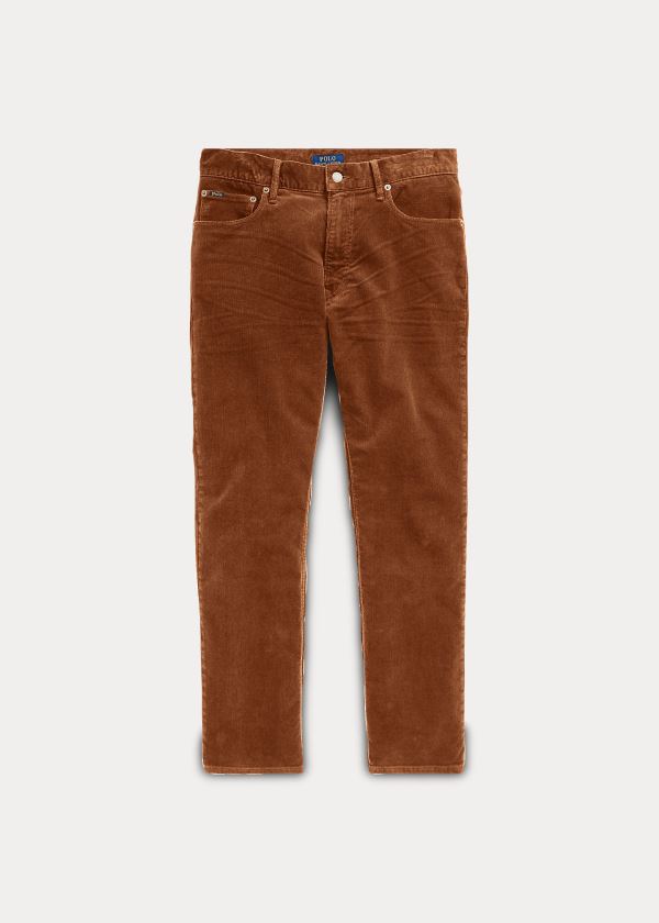 Spodnie Ralph Lauren Stretch Classic Corduroy Pant Męskie Brązowe | OJAI6577