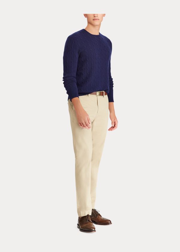 Spodnie Ralph Lauren Stretch Classic Fit Chino Męskie Khaki | ACYL5674