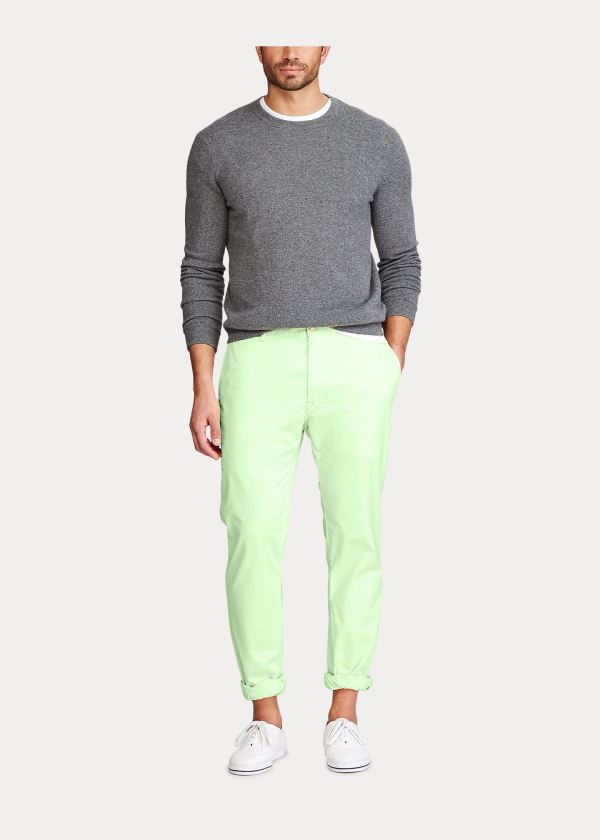 Spodnie Ralph Lauren Stretch Classic Fit Chino Pant Męskie Zielone | ROJB4872