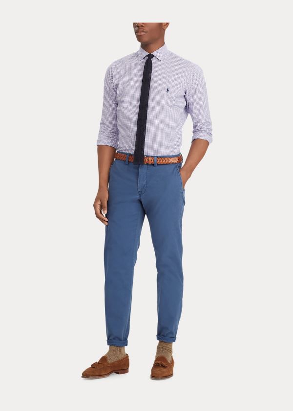 Spodnie Ralph Lauren Stretch Classic Fit Chino Męskie Granatowe | WXJU2583