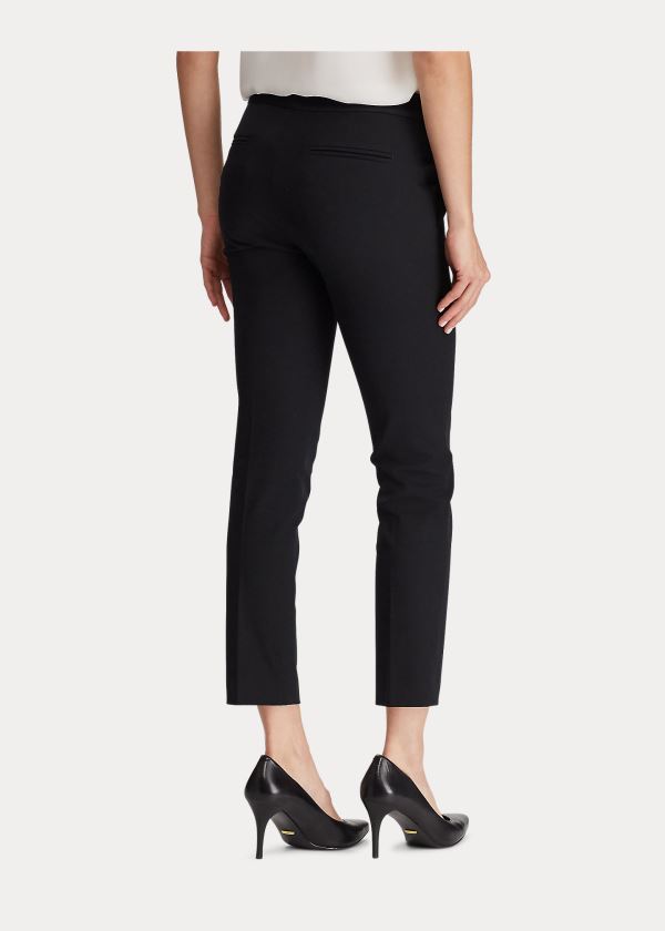 Spodnie Ralph Lauren Stretch Cotton Pant Damskie Czarne | TQUN9117