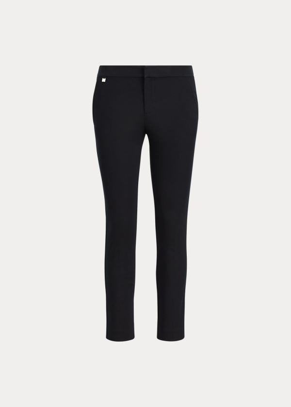 Spodnie Ralph Lauren Stretch Cotton Pant Damskie Czarne | TQUN9117