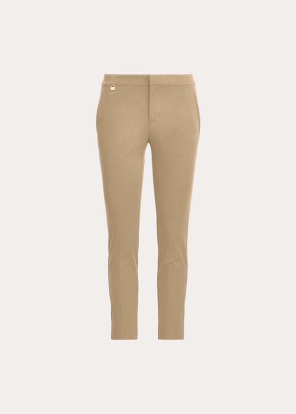 Spodnie Ralph Lauren Stretch Cotton Skinny Pant Damskie Brązowe | IZMQ3427