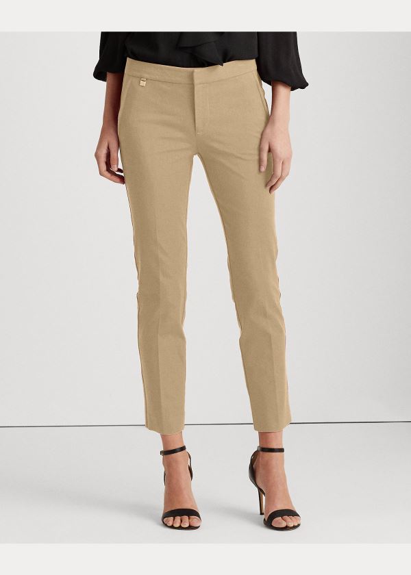 Spodnie Ralph Lauren Stretch Cotton Skinny Pant Damskie Brązowe | IZMQ3427