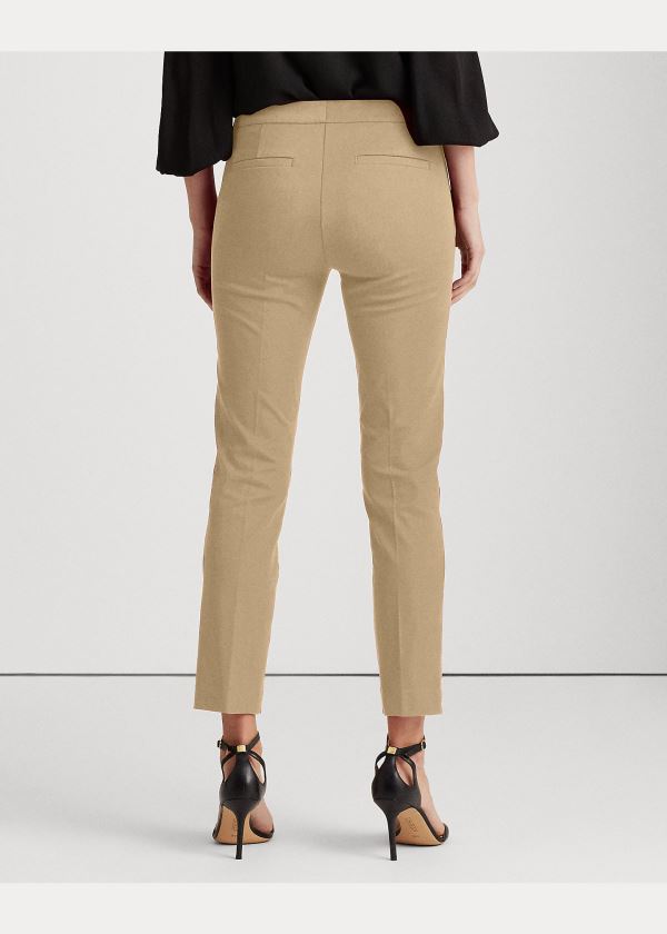 Spodnie Ralph Lauren Stretch Cotton Skinny Pant Damskie Brązowe | IZMQ3427