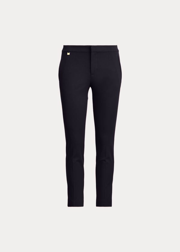 Spodnie Ralph Lauren Stretch Cotton Skinny Pant Damskie Granatowe | RZQF9834