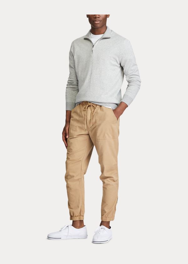 Spodnie Ralph Lauren Stretch Relaxed Fit Twill Pant Męskie Brązowe | DGZW9341