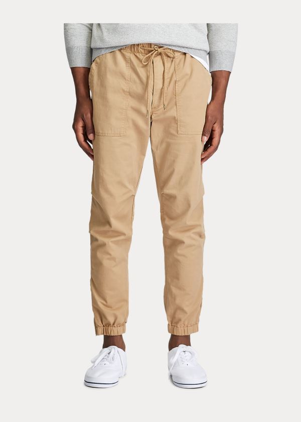 Spodnie Ralph Lauren Stretch Relaxed Fit Twill Pant Męskie Brązowe | DGZW9341