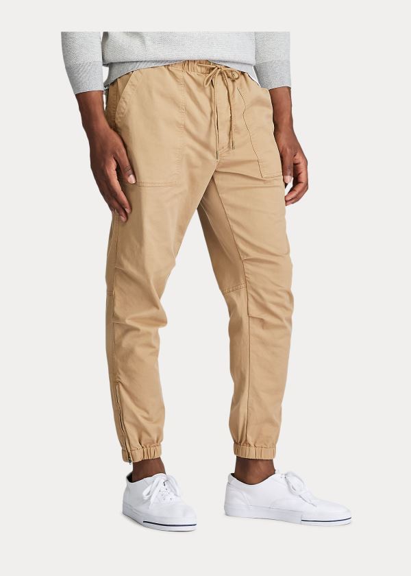 Spodnie Ralph Lauren Stretch Relaxed Fit Twill Pant Męskie Brązowe | DGZW9341