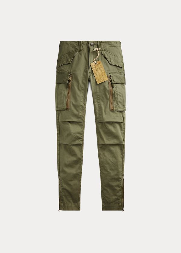 Spodnie Ralph Lauren Stretch Skinny Cargo Pant Damskie Oliwkowe | RWBJ3936