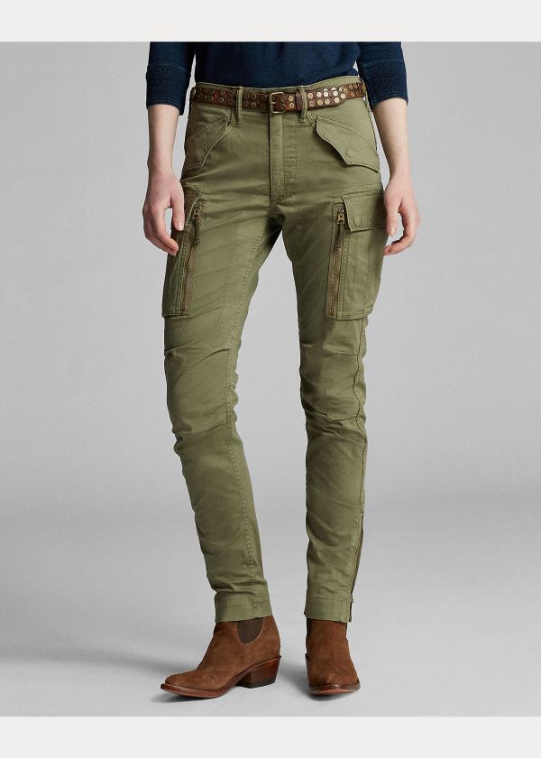 Spodnie Ralph Lauren Stretch Skinny Cargo Pant Damskie Oliwkowe | RWBJ3936