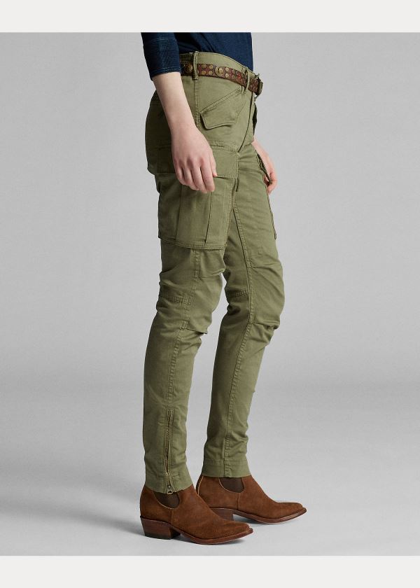 Spodnie Ralph Lauren Stretch Skinny Cargo Pant Damskie Oliwkowe | RWBJ3936