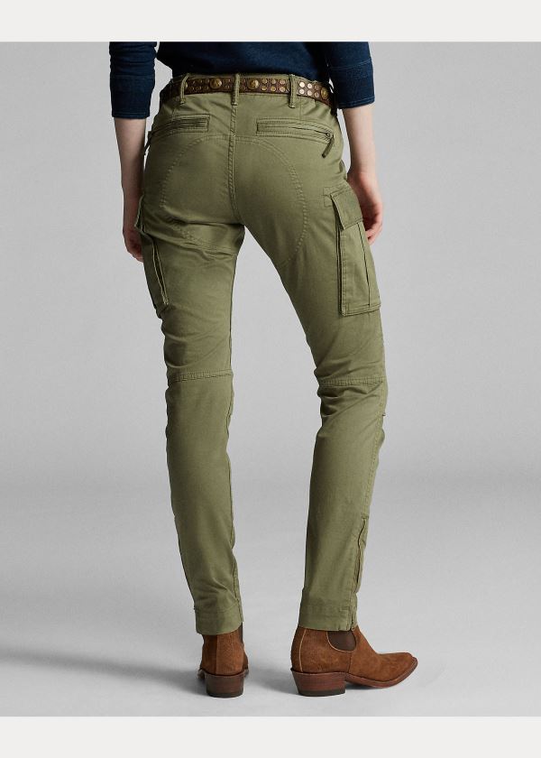 Spodnie Ralph Lauren Stretch Skinny Cargo Pant Damskie Oliwkowe | RWBJ3936