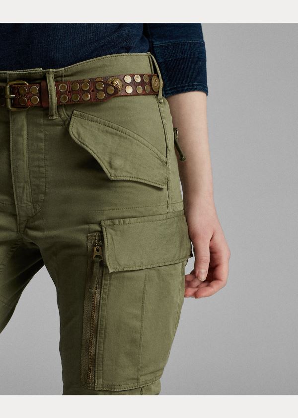 Spodnie Ralph Lauren Stretch Skinny Cargo Pant Damskie Oliwkowe | RWBJ3936