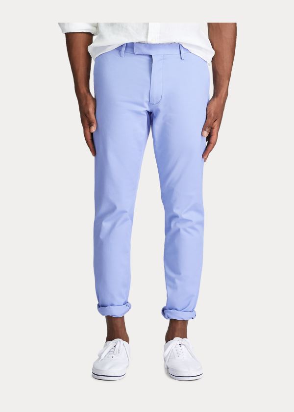 Spodnie Ralph Lauren Stretch Slim Fit Chino Pant Męskie Niebieskie | AHGI0702