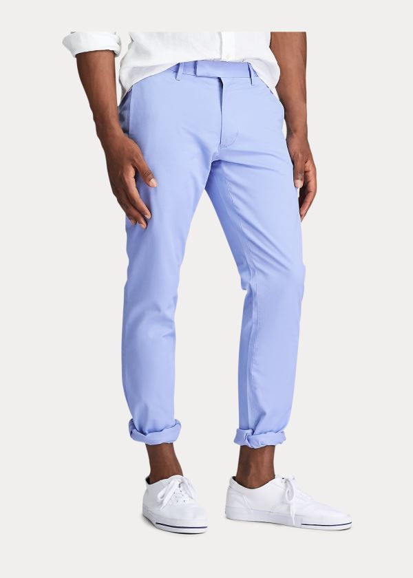 Spodnie Ralph Lauren Stretch Slim Fit Chino Pant Męskie Niebieskie | AHGI0702