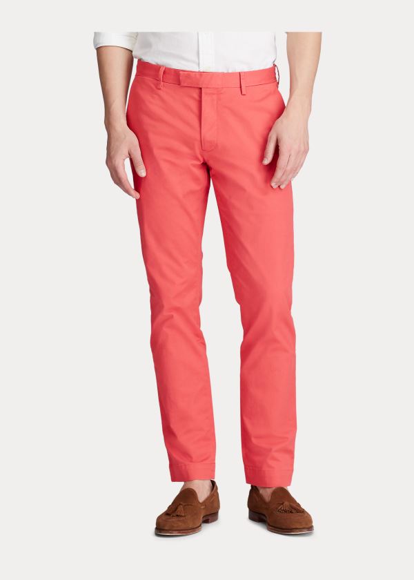 Spodnie Ralph Lauren Stretch Slim Fit Chino Pant Męskie Czerwone | WXVB7161