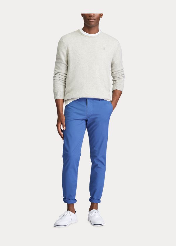 Spodnie Ralph Lauren Stretch Slim Fit Chino Pant Męskie Królewski Niebieski Niebieskie | JSGM6787