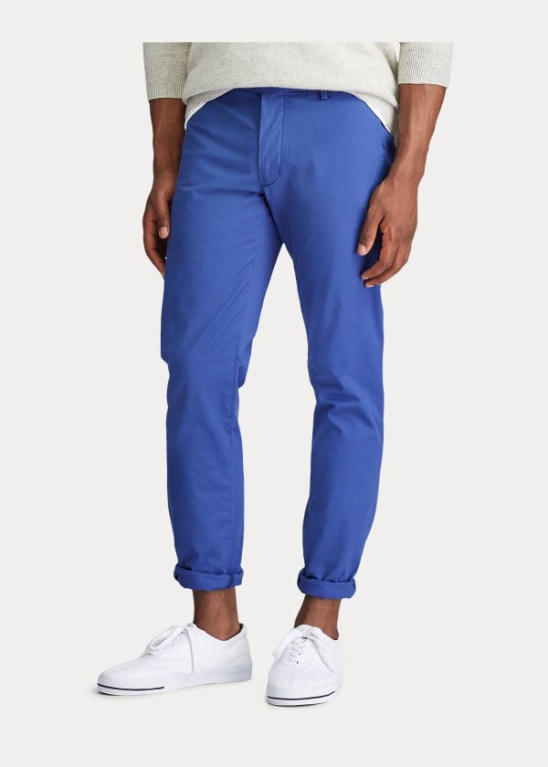 Spodnie Ralph Lauren Stretch Slim Fit Chino Pant Męskie Królewski Niebieski Niebieskie | JSGM6787