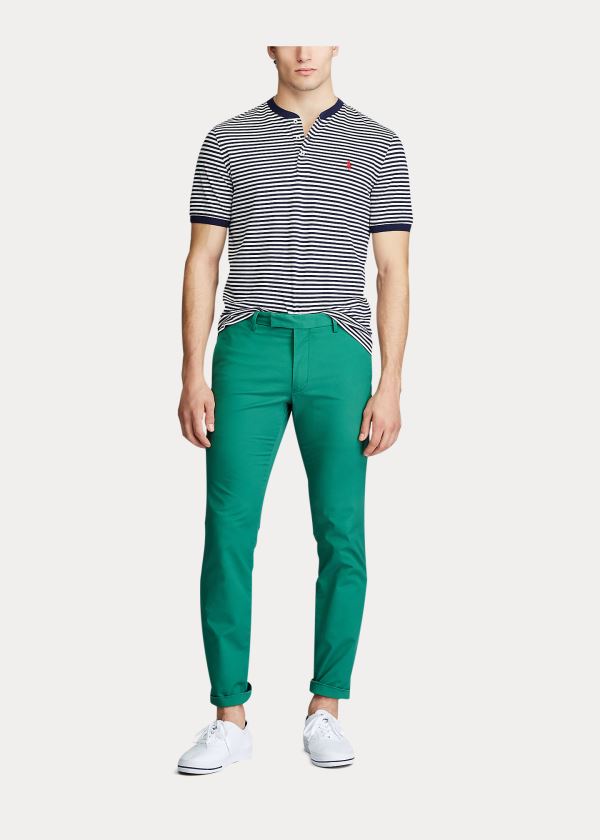 Spodnie Ralph Lauren Stretch Slim Fit Chino Pant Męskie Zielone | VSAX0211