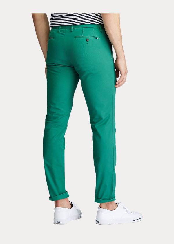 Spodnie Ralph Lauren Stretch Slim Fit Chino Pant Męskie Zielone | VSAX0211