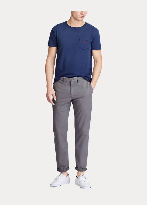 Spodnie Ralph Lauren Stretch Straight Fit Chino Męskie Szare | HFTF1062