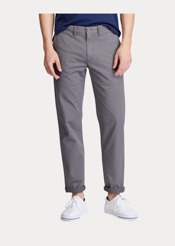 Spodnie Ralph Lauren Stretch Straight Fit Chino Męskie Szare | HFTF1062