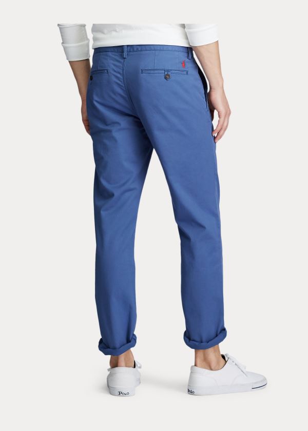 Spodnie Ralph Lauren Stretch Straight Fit Chino Męskie Królewski Niebieski Niebieskie | EBIO3366