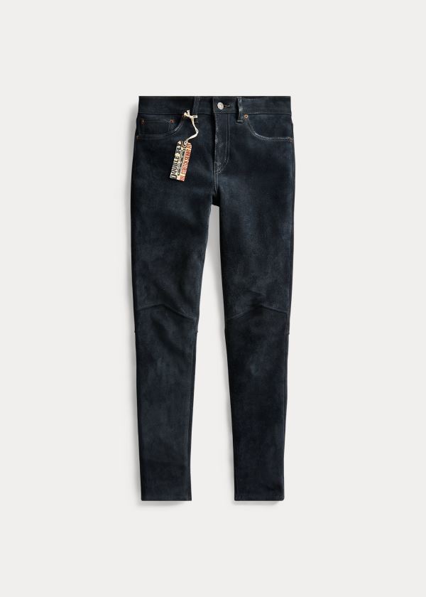 Spodnie Ralph Lauren Stretch Suede Skinny Jean Damskie Indygo | QDOB7538